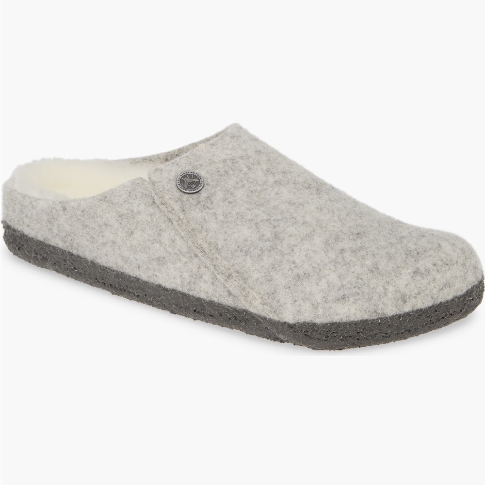 Birkenstock Gray Wool Slippers